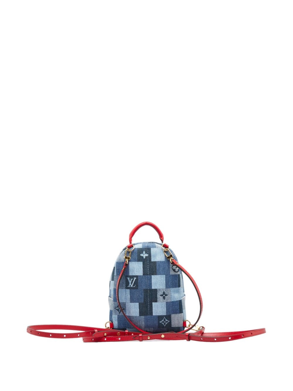Louis Vuitton 2020 Pre-owned Mini Monogram Denim Patchwork Palm Springs Backpack - Blue