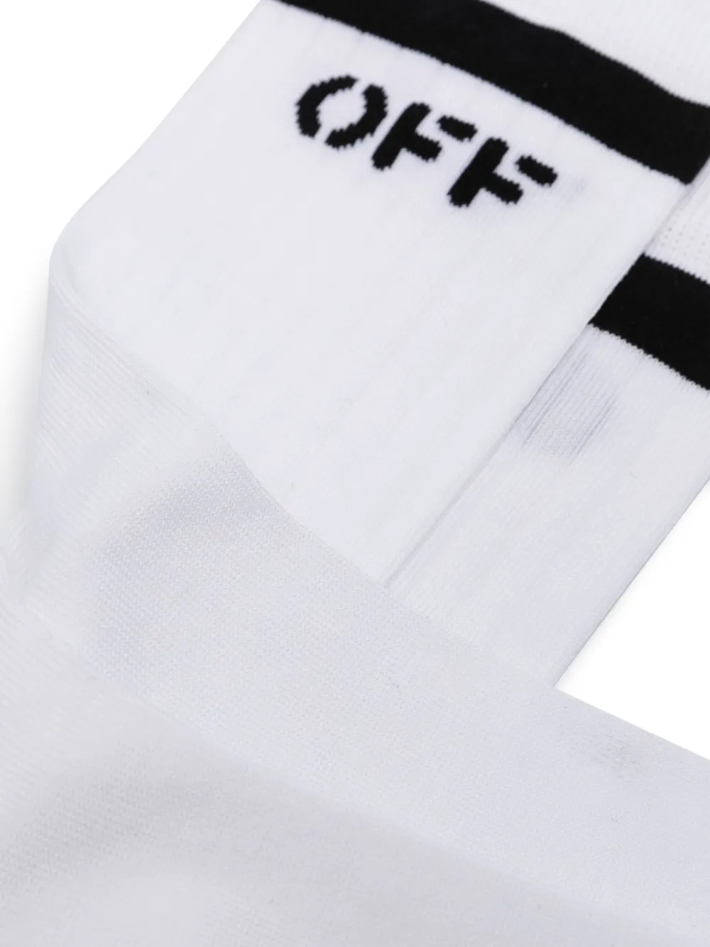 Off-White logo intarsia-knit socks - Wit