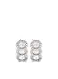 David Morris 18kt white gold diamond mini hoop single earring - Silver
