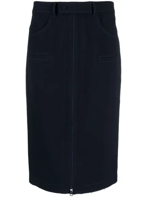 Nº21 mid-rise zip-up midi skirt