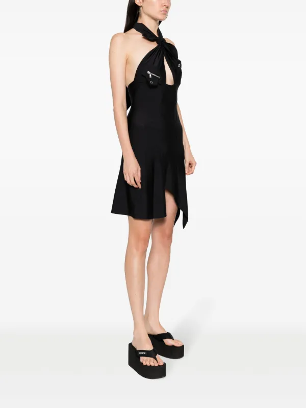 halterneck mini dress black Olga Black Halterneck Embellished Tulle Mini Dress main image 0