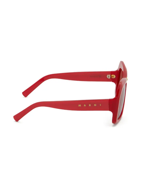 a*i様 マルニ　MARNI tiznit サングラス Marni Eyewear Tiznit geometric-frame Sunglasses | Red | FARFETCH BN