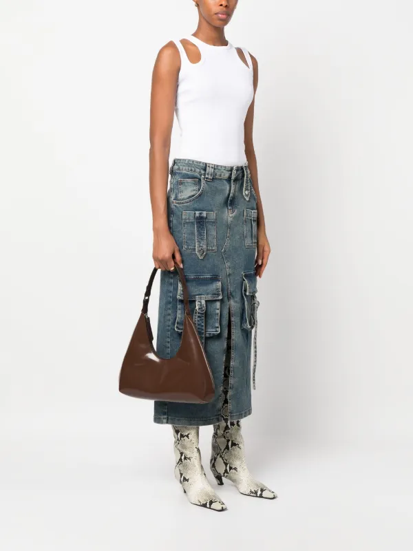 BY FAR Amber Leather Shoulder Bag | Brown | FARFETCH JO