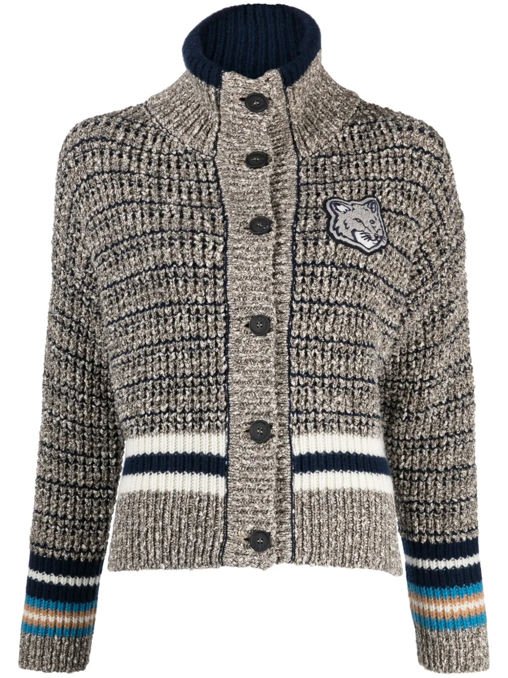 Maison Kitsuné Grofgebreid vest Bruin