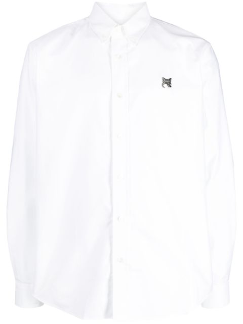 Maison Kitsune Fox-patch slim-cut shirt Men