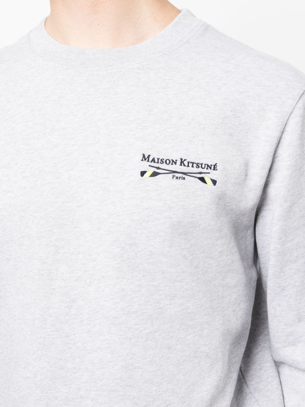 Maison Kitsuné Sweater met geborduurd logo Grijs