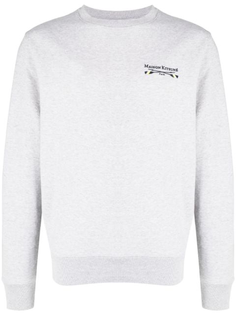 Maison Kitsune logo-embroidered cotton sweatshirt Men