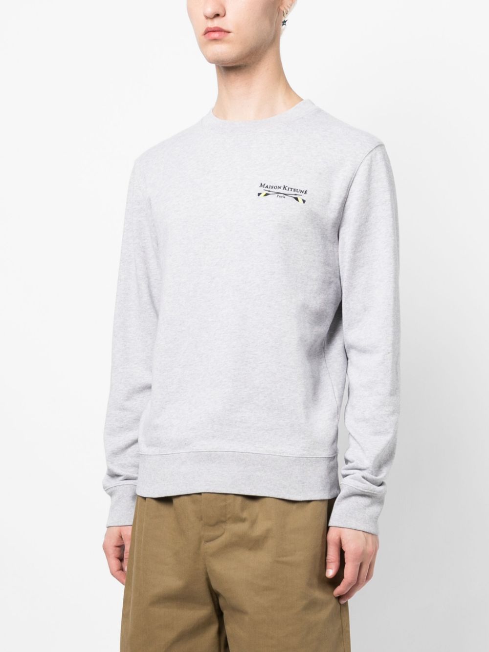 Maison Kitsuné Sweater met geborduurd logo Grijs