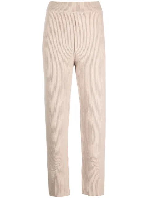 Giorgio Armani ribbed-knit tapered cashmere trousers