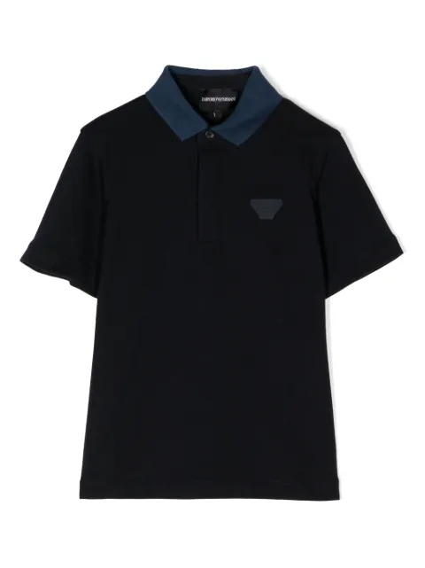 Emporio Armani Kids logo-patch polo shirt