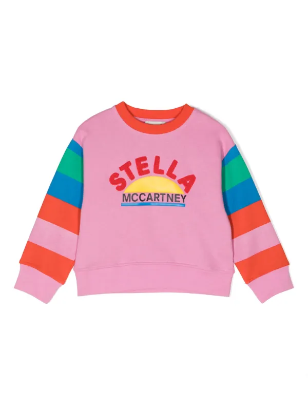 Stella McCartney Kids logo-print Striped Sweatshirt - Farfetch