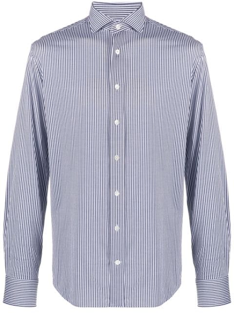 Traiano Milano spread-collar striped shirt