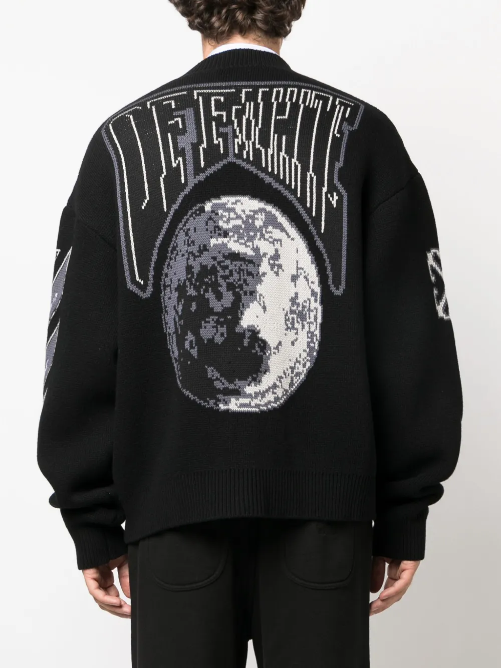 Off-White Vest met intarsia logo Zwart