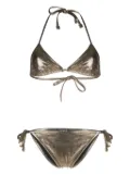 Balmain metallic-effect halterneck bikini - Black