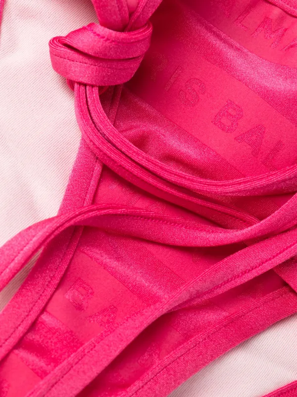 BALMAIN 関税送料込 ブランドロゴ ビキニ ピンク Balmain logo-print Bikini Set | Pink | FARFETCH