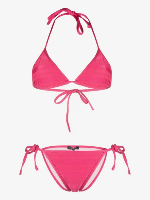 Balmain logo-print triangle-cup bikini