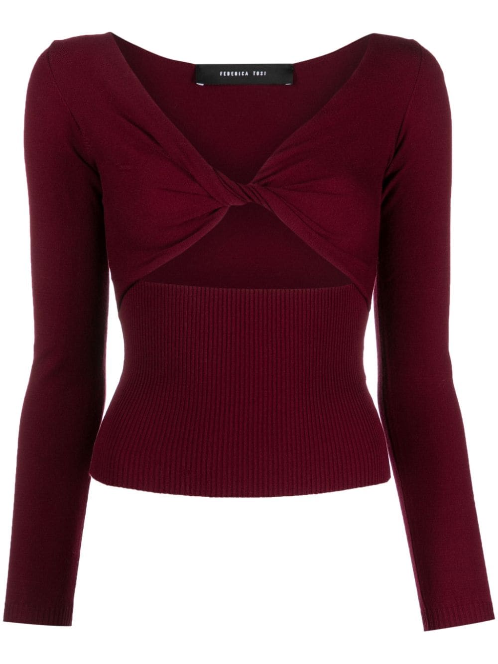 FEDERICA TOSI TWISTED CUT-OUT KNITTED TOP