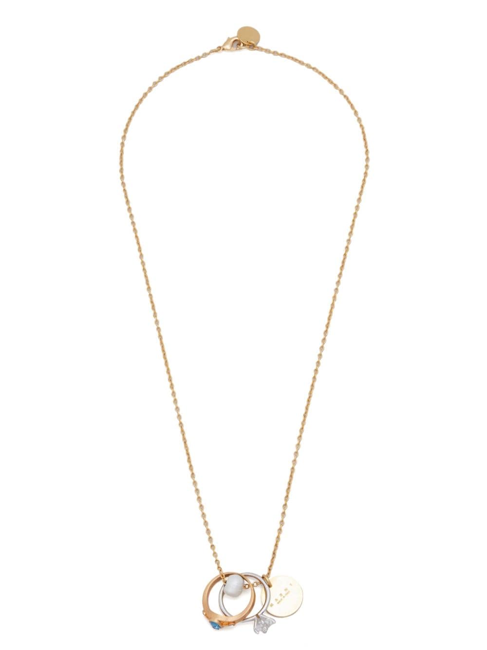 Marni Ring-pendant Chain Necklace In Gold