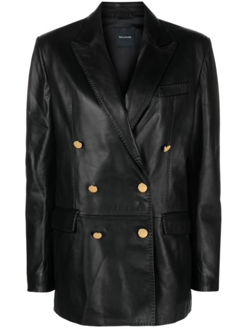 Tagliatore Josie double-breasted leather blazer Women