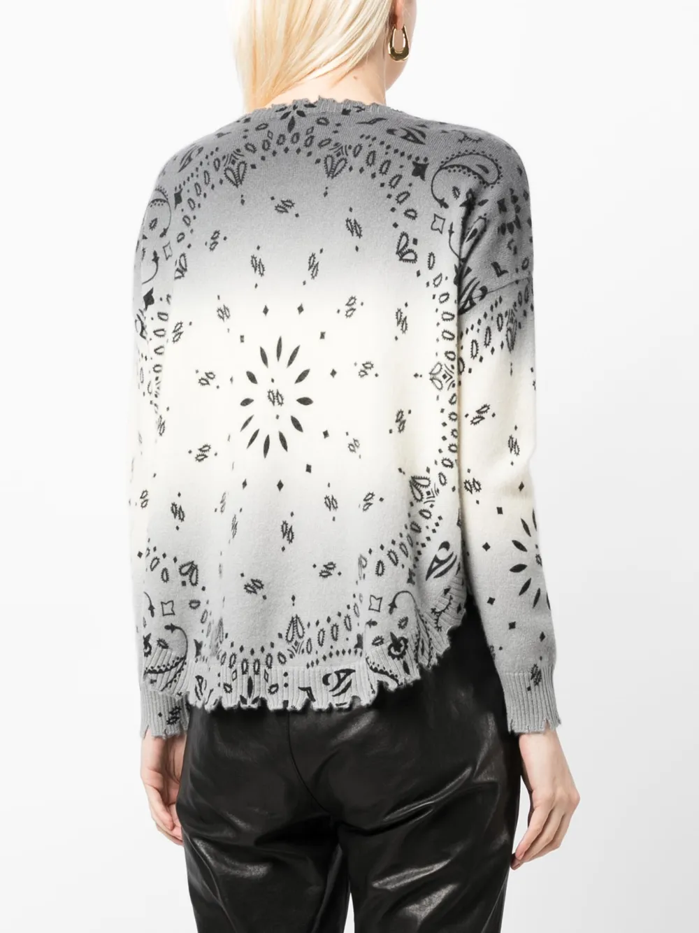 Kujten Patterned-jacquard Cashmere Jumper In Grey