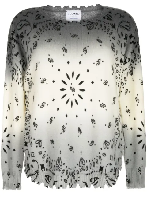 kujten patterned-jacquard cashmere jumper