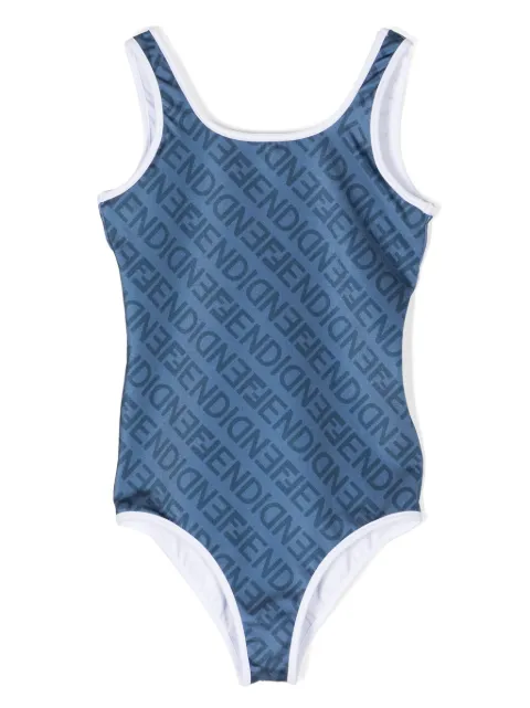 Fendi Kids traje de baño con logo estampado