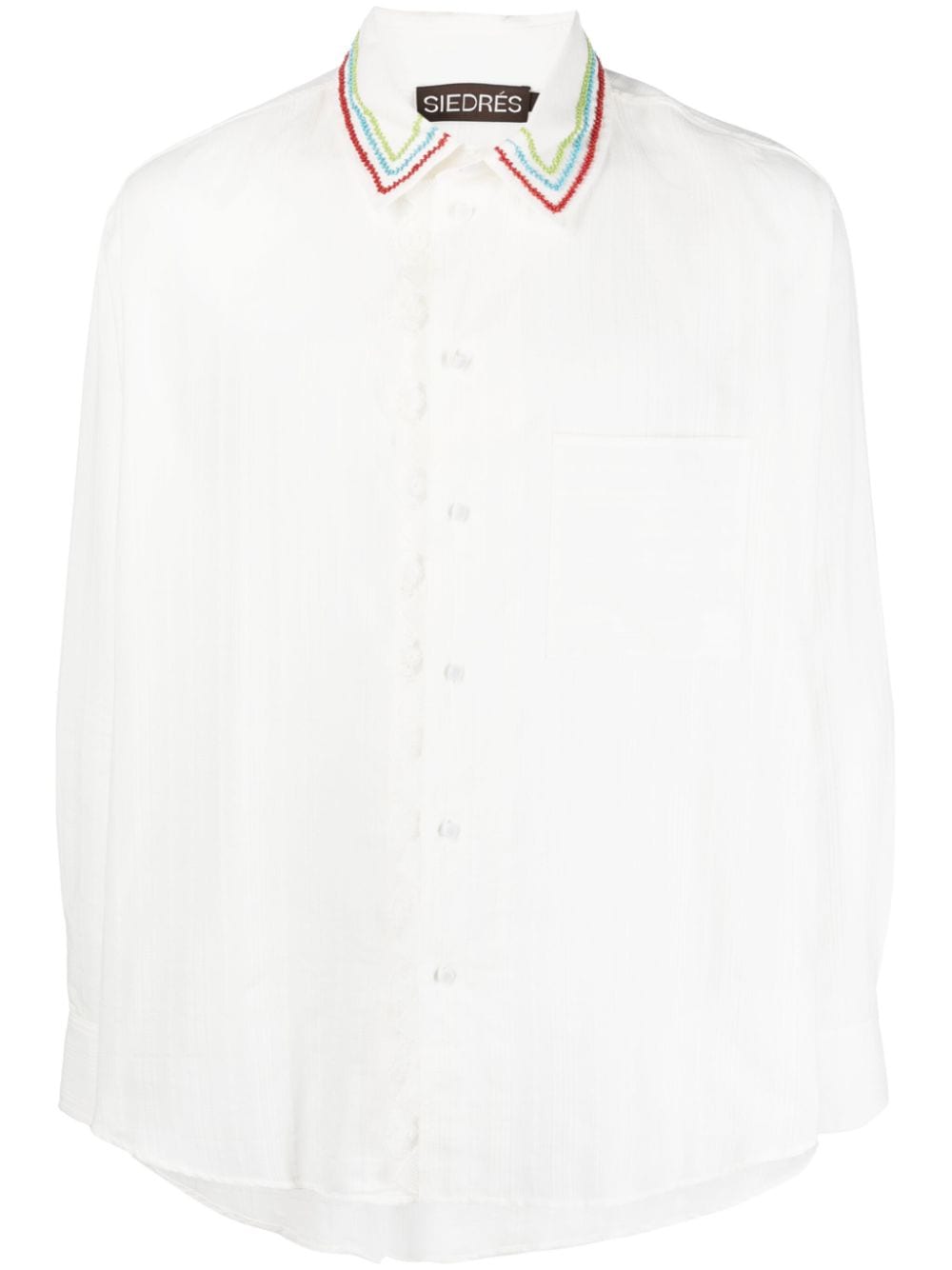 Image 1 of SIEDRES bead-embellishment cotton shirt