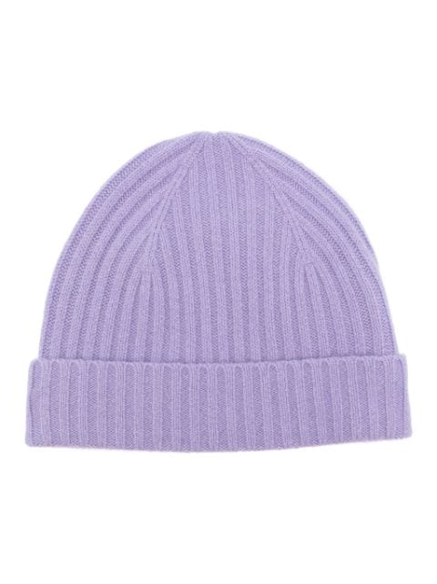 Allude ribbed-knit cashmere beanie hat