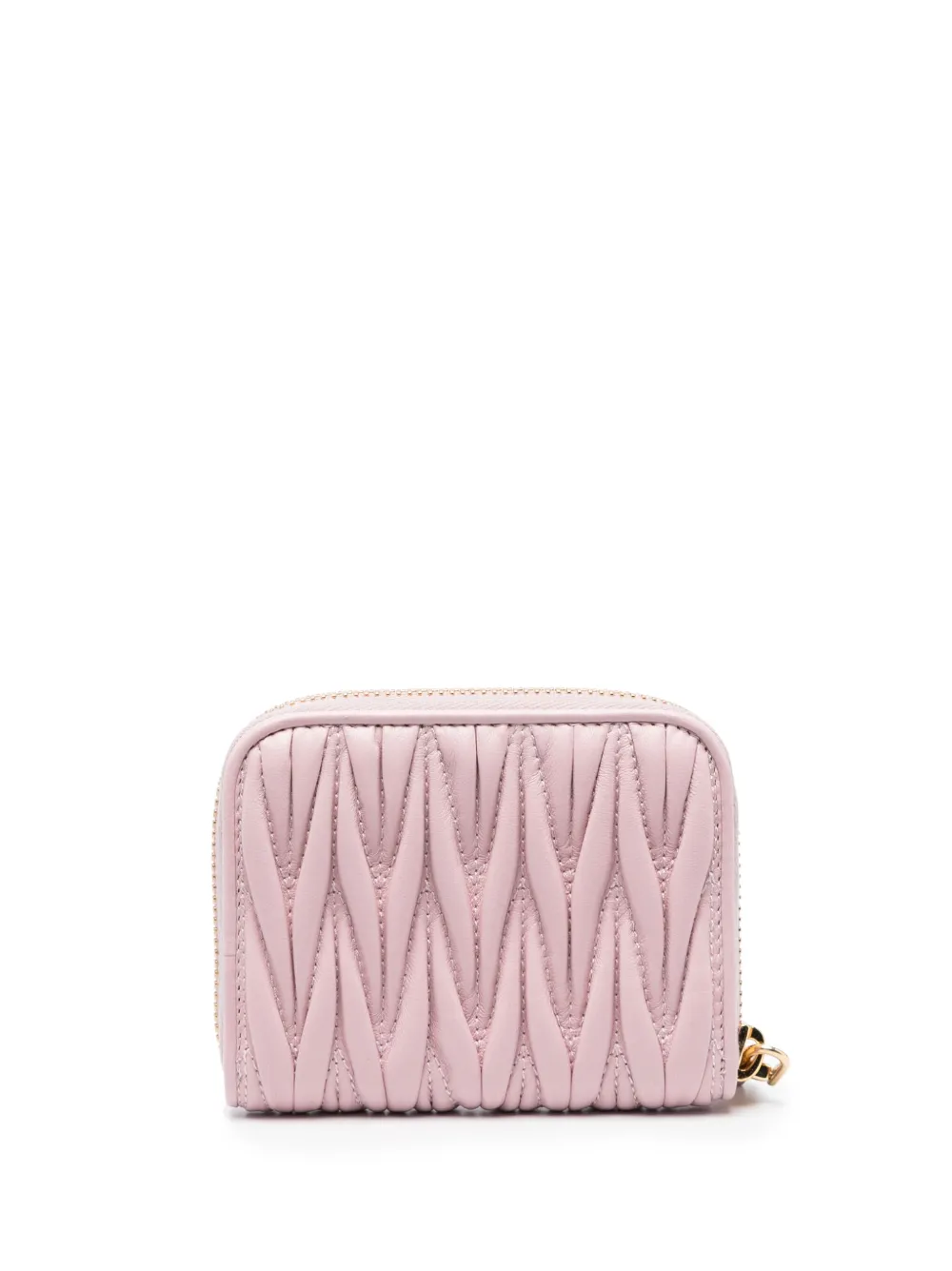 Miu Miu matelassé-effect leather wallet - Roze