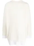 MM6 Maison Margiela layered distressed crochet-knit jumper - White