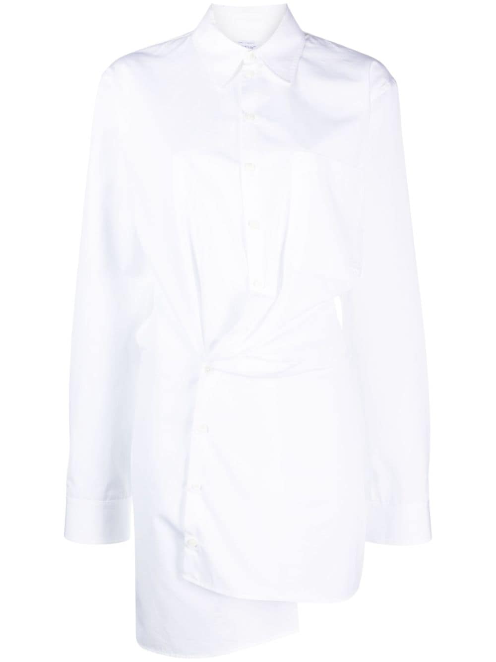 Shop Off-white Asymmetric Cotton Shirtdress In White