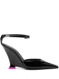 3juin 110mm patent wedge-heel pumps - Black