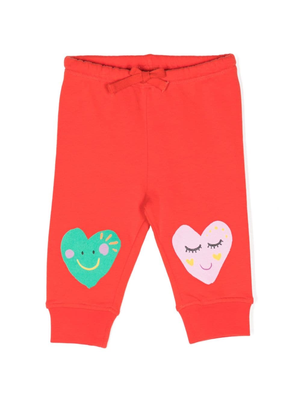 Stella Mccartney Babies' Drawstring Cotton Trousers In Red