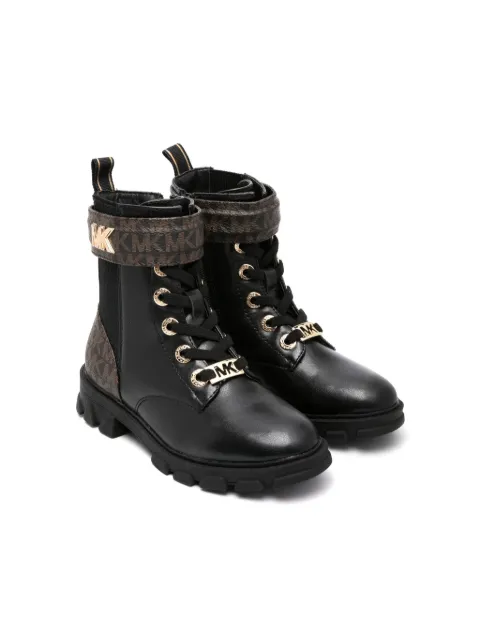 Michael Kors Kids monogram-print lace-up boots