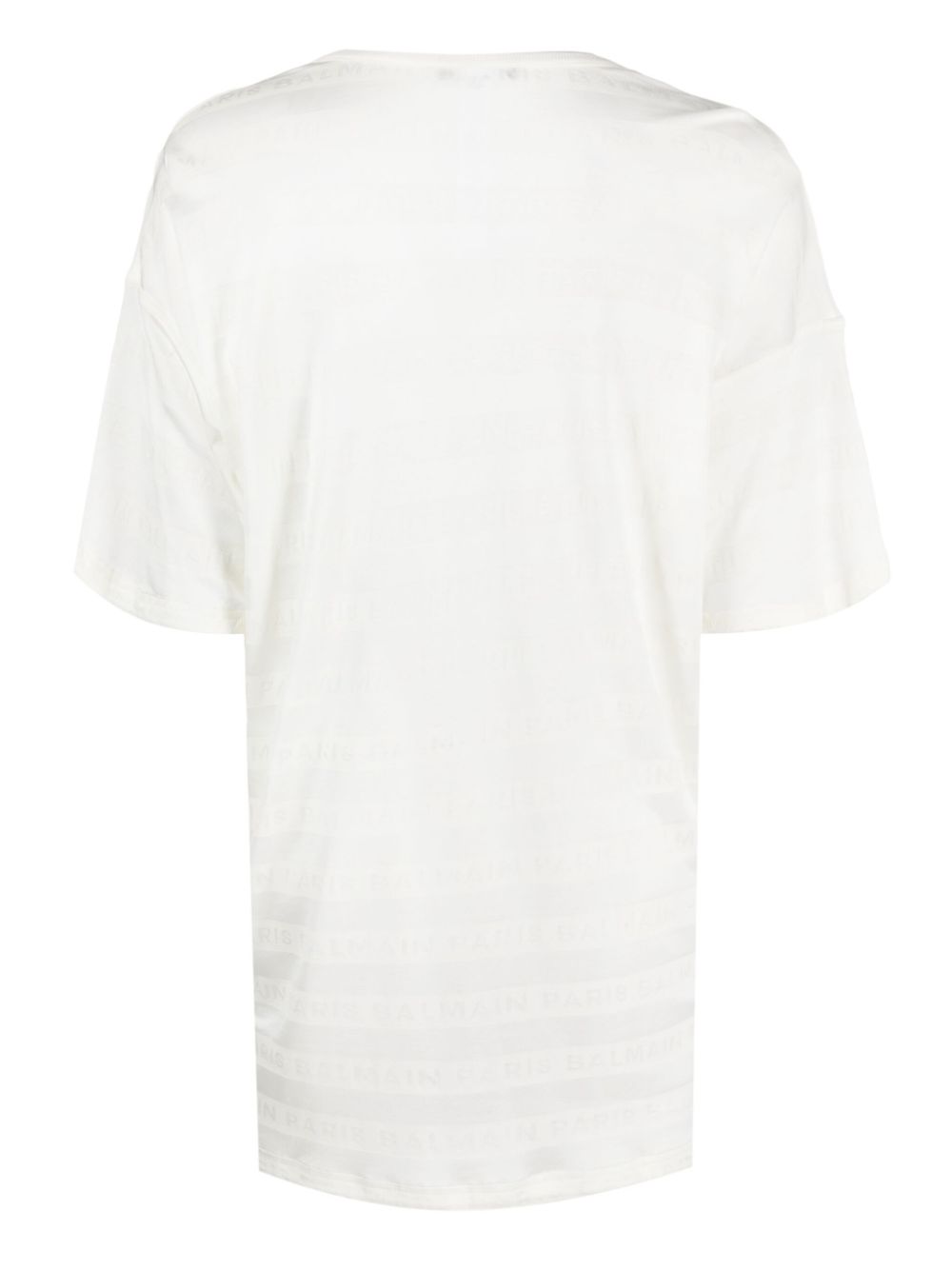 Balmain logo-print V-neck T-shirt - Wit