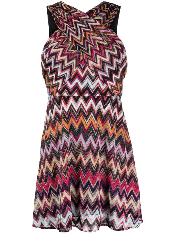 Missoni Lamé zig-zag Halterneck Midi Dress - Farfetch