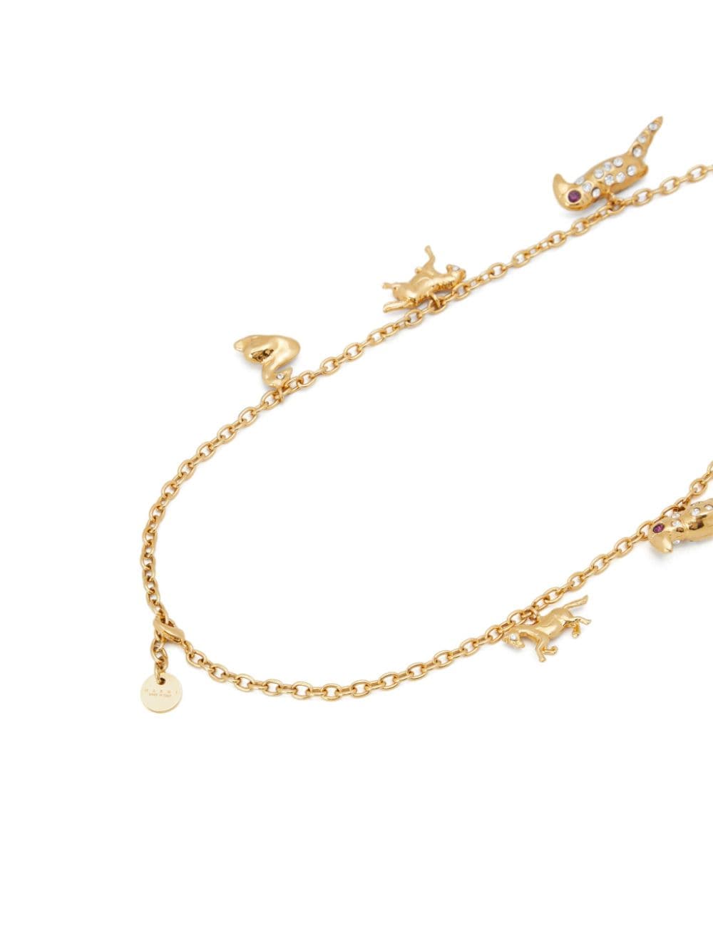 Shop Marni Charm-detail Chain Necklace In Gold