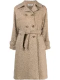 A.N.G.E.L.O. Vintage Cult 1970s herringbone pattern box-pleat detail coat - Neutrals