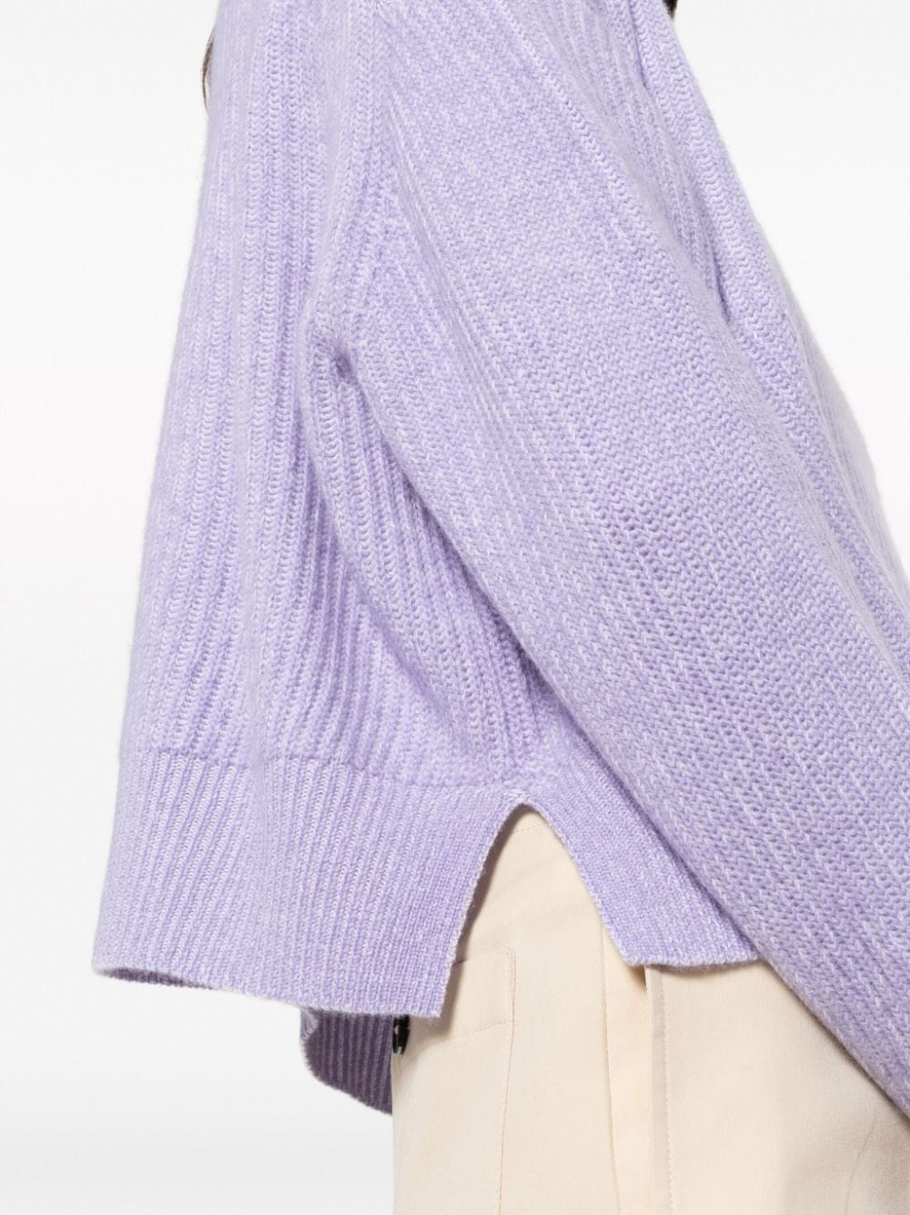 Shop Allude Cashmere Ribbed-knit Jumper In Purple