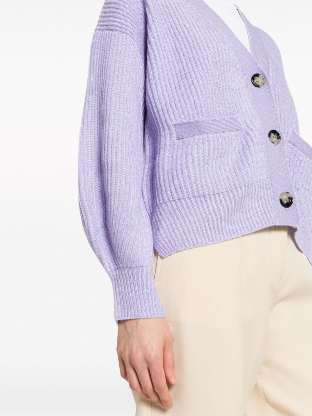 Shop Allude V-neck Cashmere Cardigan In Purple