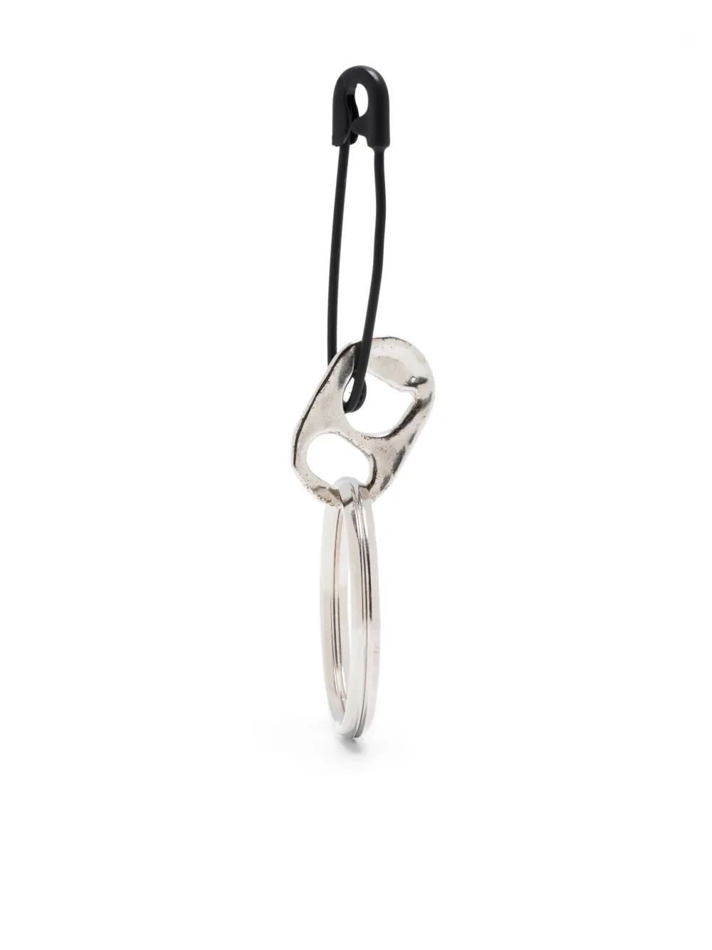 Maison Margiela Safety-pin Drop Single Earring In Black