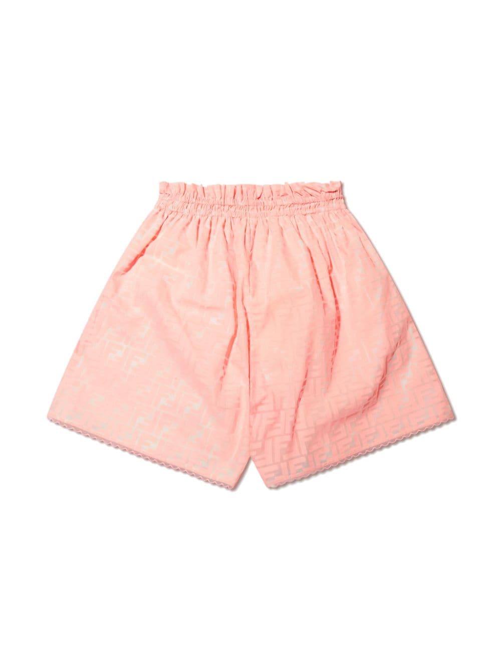 Shop Fendi Ff-motif Cotton Shorts In Pink