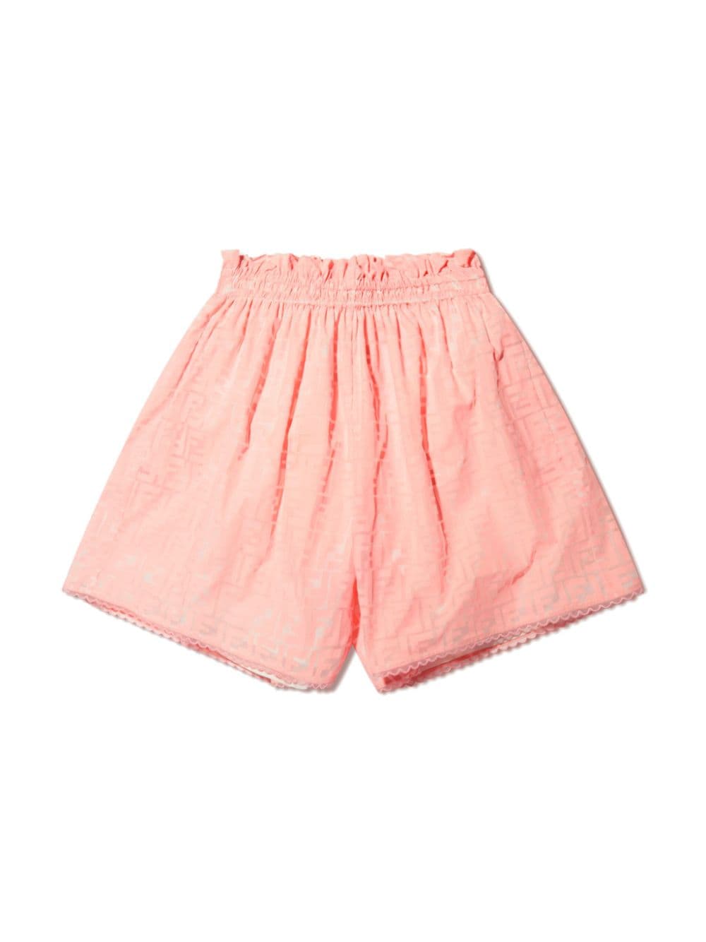 Fendi Kids' Ff-motif Cotton Shorts In Pink