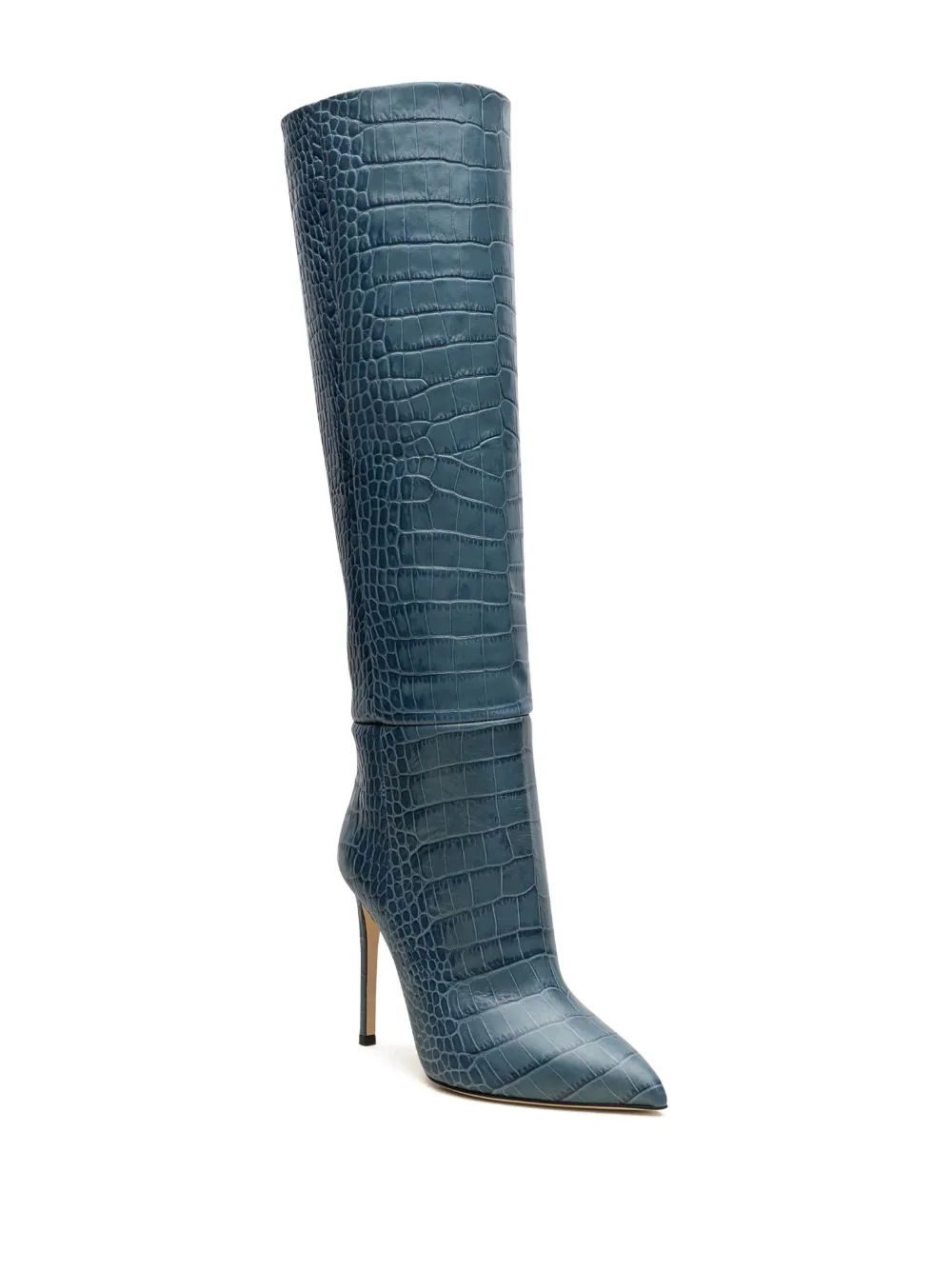 Paris Texas 105mm crocodile-effect leather boots - Blauw