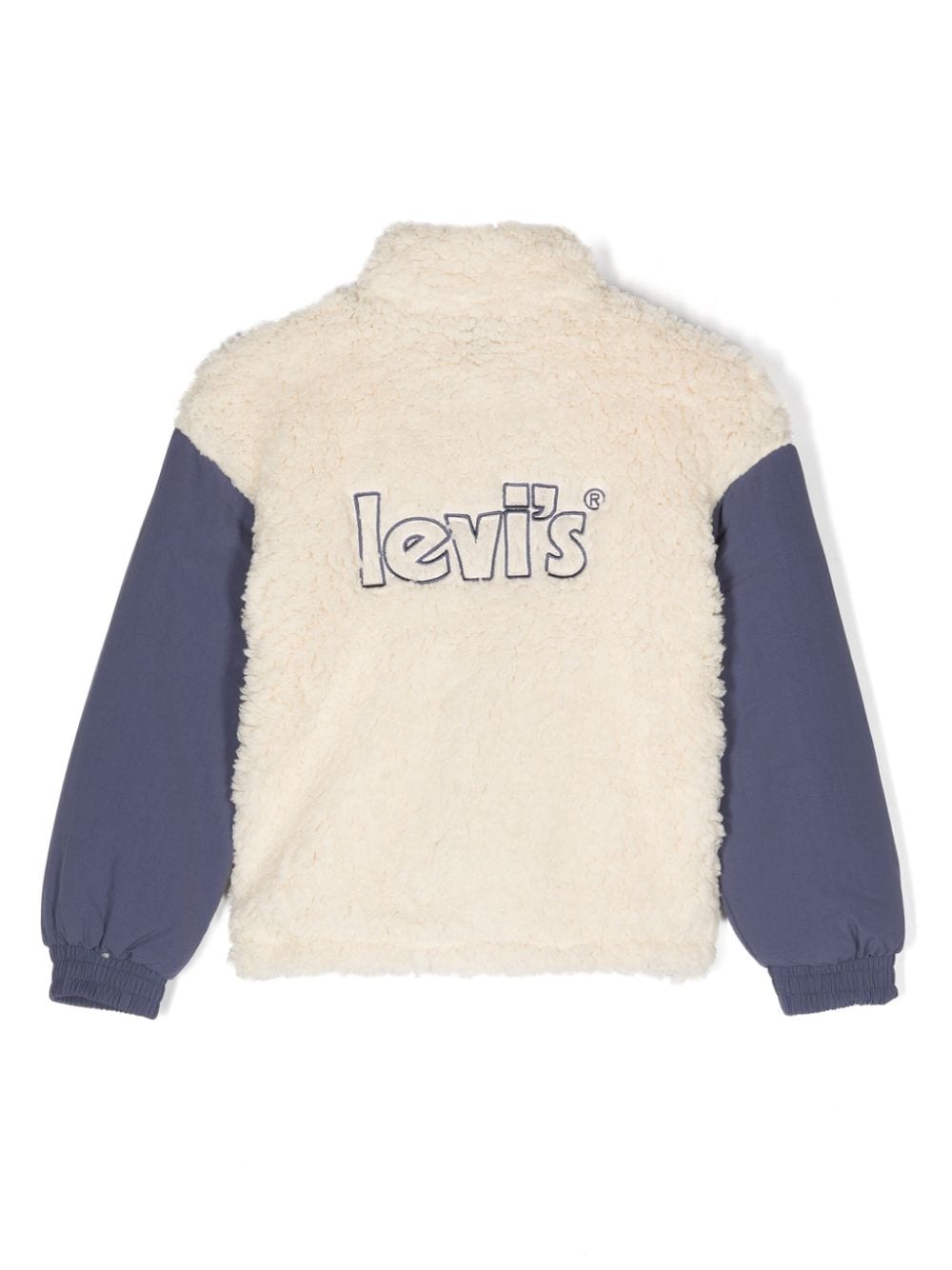 Shop Levi's Logo-patch Shearling Jacket In 白色