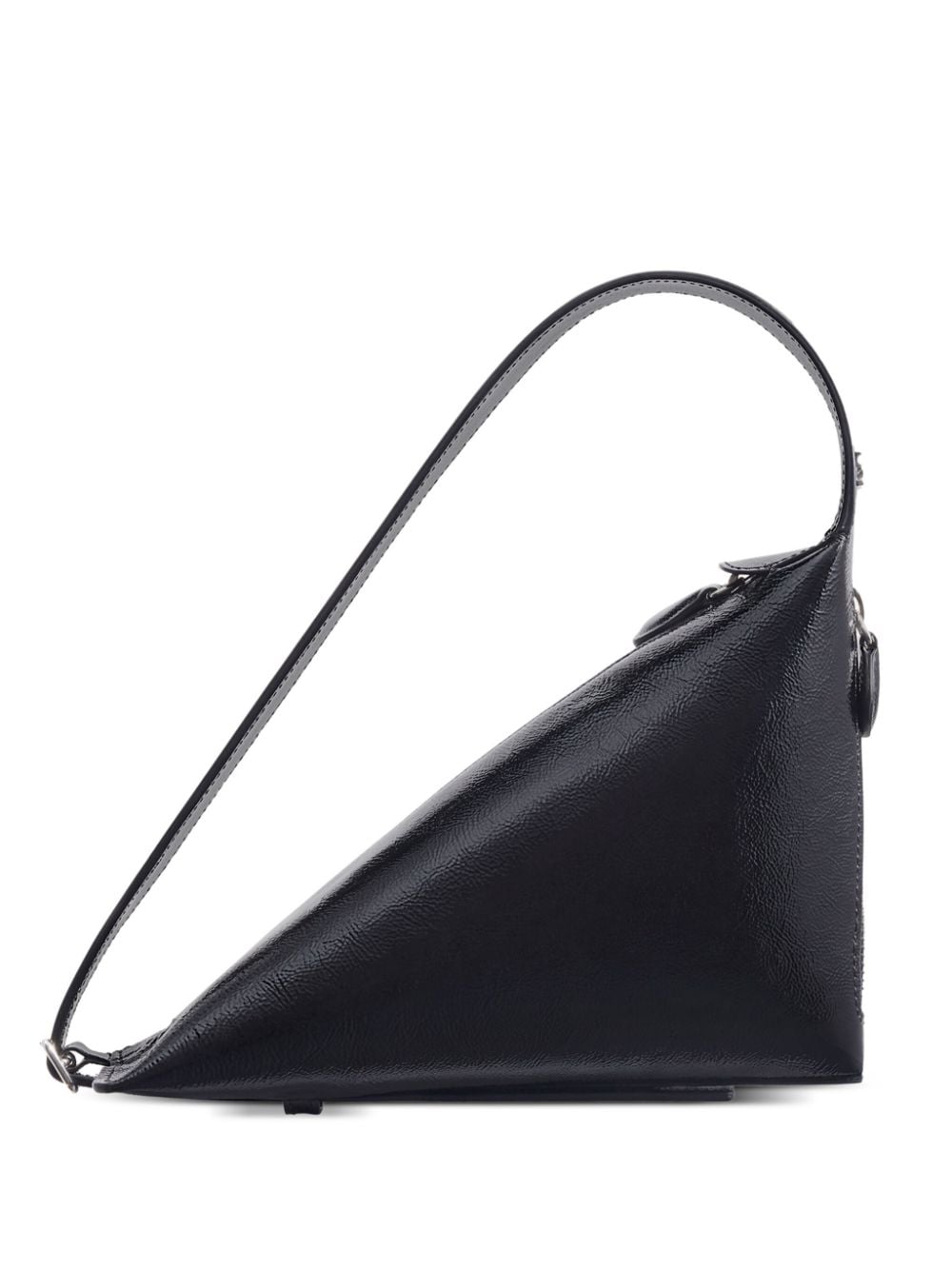 Courrèges One Naplack leather shoulder bag - Black