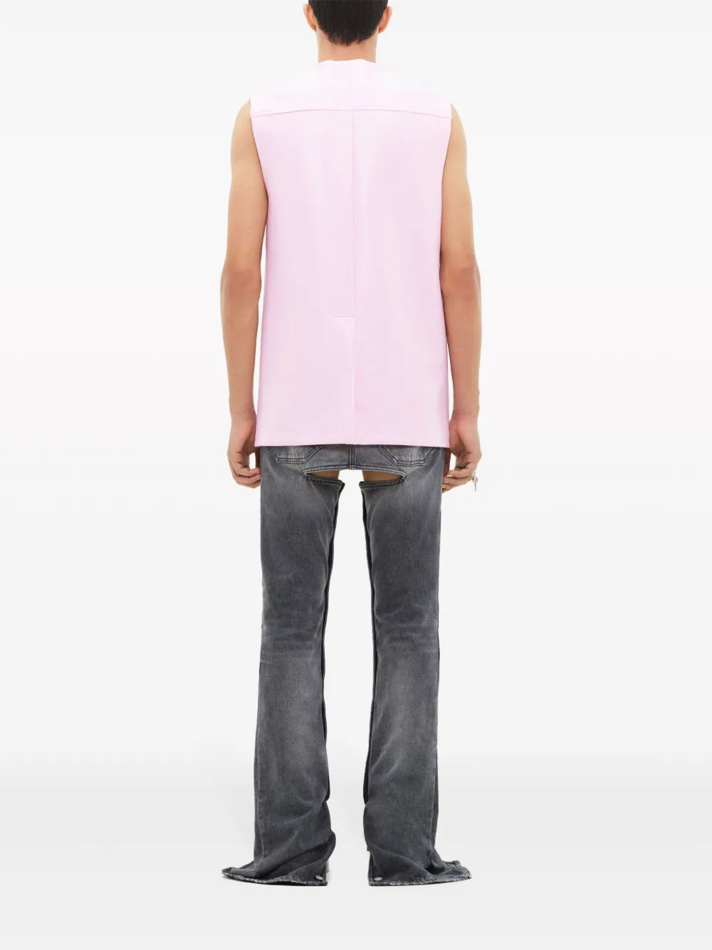 Courrèges Tanktop met logo reliëf Roze