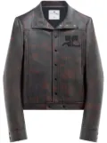 Courrèges Iconic Vinyl logo-patch jacket - Brown
