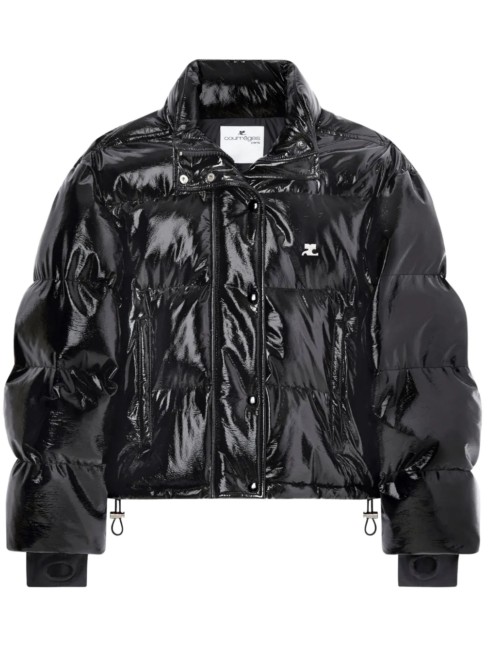 Courrèges Vynil logo-print puffer jacket – Black