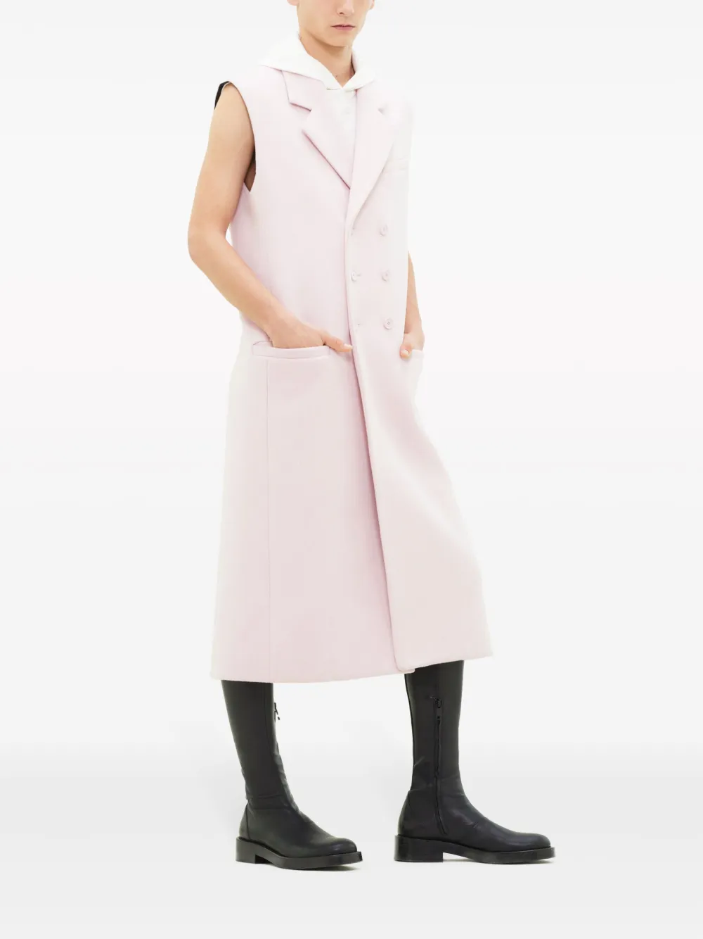 Courrèges Trenchcoat met dubbele rij knopen Roze